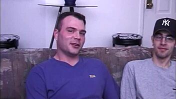 Strong-armed gay men in anal sex scene