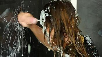 Big tit blonde gets a facial cumshot