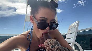 young amateur couple enjoys sloppy blowjob and sex on a boat