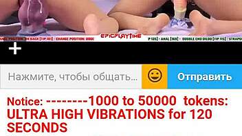 Lesbian teens with toys on webcam