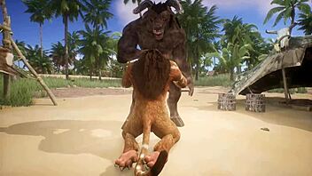 Gay Minotaur and Lion engage in Yiffing and Barebacking - Wild Life