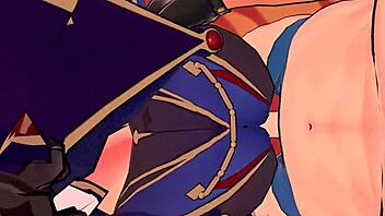 Hentai girl Mona rides a big monster cock in 3D animation