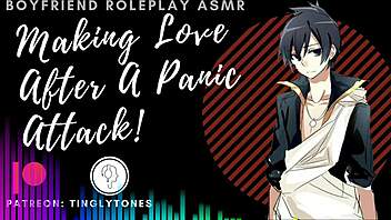 After a panic: Intimate making love with a male voice