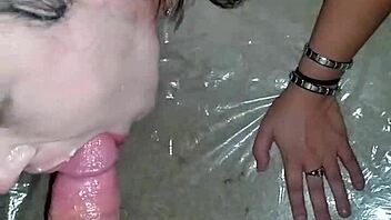 submissive slave takes anal creampie then ass to mouth