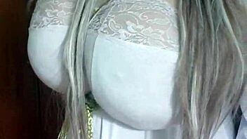 Get turned on by a stunning blonde with big tits