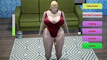 Waifu gameplay with farting and burping in alpha version.