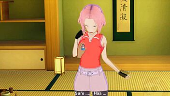 Anime Hentai Gameplay: Sakura and Naruto's Anal Playtime