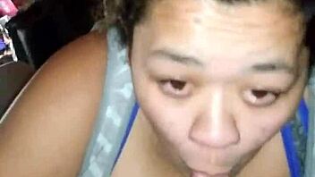 Enjoying a messy treat with deepthroat action