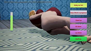 Waifu gameplay with farting and burping in alpha version.