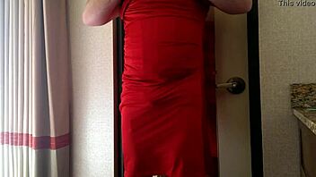 Watch This Fat Gay Crossdresser Rip Off Clothes In Hotel Striptease!