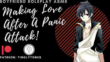 After a panic: Intimate making love with a male voice