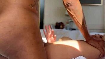 Sexy asian girl enjoys licking and riding big black cock