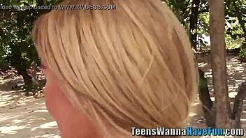 Real Teen 18+ Sucking POV at Wild Party for Facials