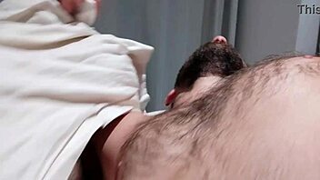 Gay amateur couple shares a cuddly moment with encouragement