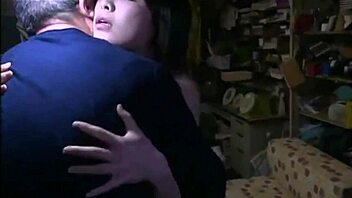 The young wife with big tits gets wet fucking an old man in secret.