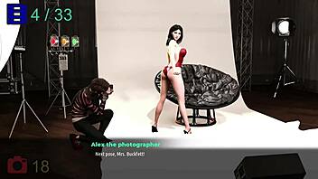 Hardcore game: Monica's big tits and creampie
