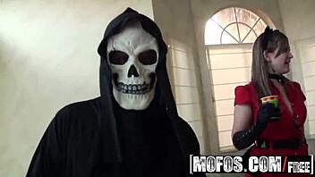 Adriana milano and trinity st-clair unleash intense college halloween orgy blowjobs.