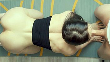 Roommate steals workout time for oral and anal pleasure