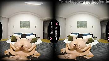 Natural tits and solo action in VR with two horny lesbians