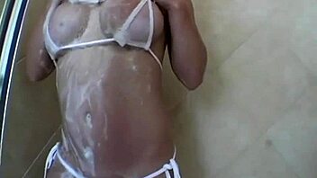Hot blonde shower sexy closeup with licking and orgasm 😍.
