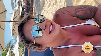 We took that blonde to the motel after kissing her all over at the beach and fucked her hard.