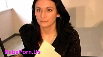 The hot secretary strips naked at work for office sex