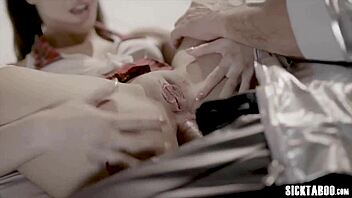 Sexy robot teen offers body and ass to client