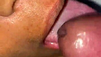 emo amateur gives creamy blowjob at home