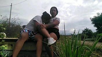 Big ass amateur gets her pussy licked in public