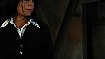 no escape for the slave, mistress binds and whips her while watching