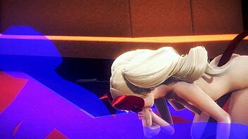 i'm watching persona 5 hentai where ann takamari gives handjob and blowjob in japanese asian style