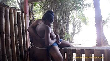 Outdoor blowjob on the street