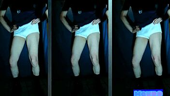 Gay man in white pantyhose