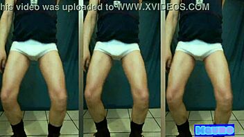 Gay man in white pantyhose