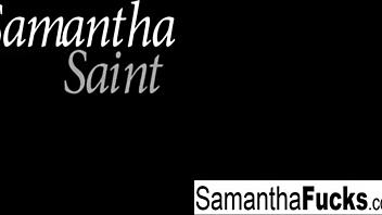 Watch samantha tease her big tits while enjoying anal fun alone