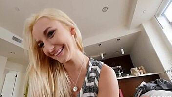 Hardcore sex with a blonde step sister