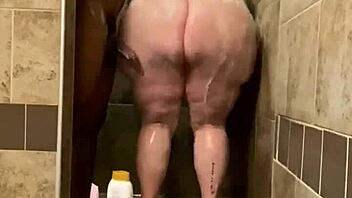 Treylongzxxx Gets Wet with Redhead BBW in Public Truck Stop Shower.