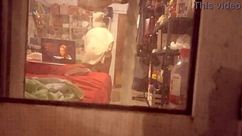 my aunt left curtains open after shower 😏