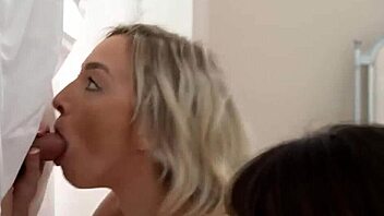 big tit blonde milf and teen sloppy blowjob action 😜