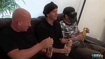 Hardcore group sex with lucky guys taking turns