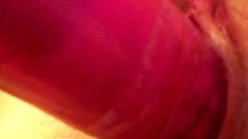 milf masterbates hard with dildo, pussy dripping