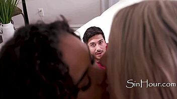 Down for a threesome with my boyfriend and a big-tailed blonde