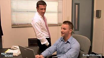 Gay guy gets his ass banged in the office