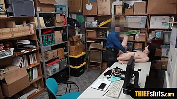 tiny brunette shoplifter avoids trouble at store