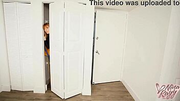 Sara Jay's spying mission leads to a rough and wild blowjob