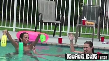 hey, wanna see slutty teens bridgete palmer and sunni mayweather fucked poolside?