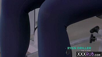 Milf with big tits massages a bad guy's big hard cock 😏