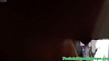 Sensual amateur European girl poses and sucks in shoes