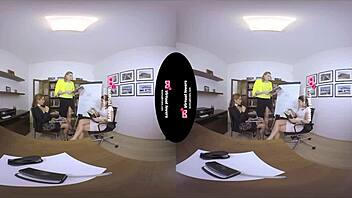Gay threesome with a crossdresser in Virtual Reality
