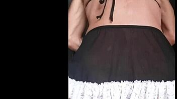 Shemale riding dildo with intense assfucking action in heels